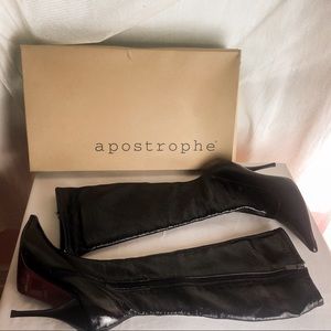 Pleather black boots